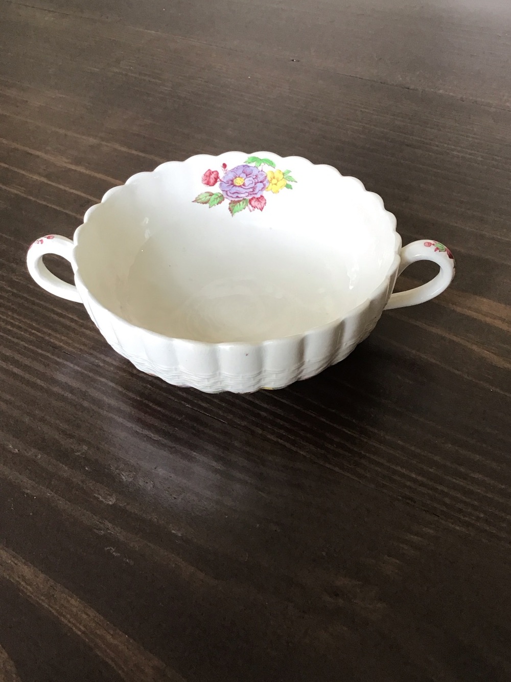 Vintage Copeland Spode cream soup bowl in the "Rose Briar" pattern